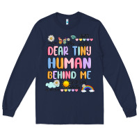 Navy dear tiny human behind me Long Sleeve Tee - JahusDesignShop