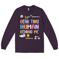 Plum dear tiny human behind me Long Sleeve Tee - JahusDesignShop
