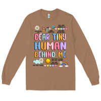 Toasted Coconut dear tiny human behind me Long Sleeve Tee - JahusDesignShop