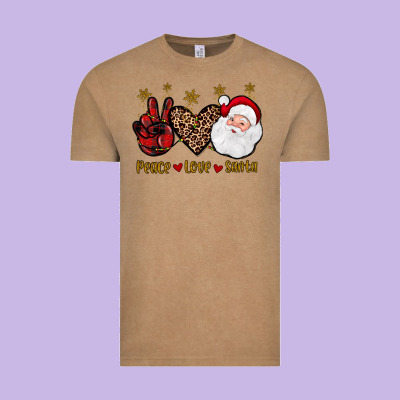Peace Love Santa Vintage Tee Designed By Jahusdesignshop