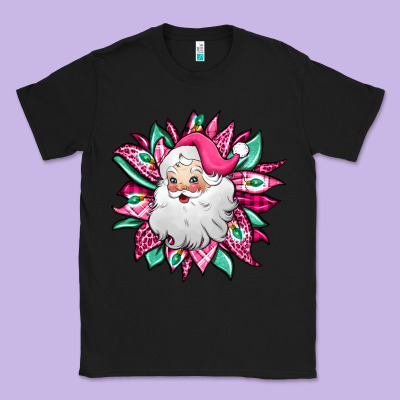 Pink Christmas Santa Claus Sunflower Classic Tee Designed By Jasminsmagicworld