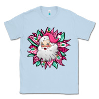 Dusty Blue pink Christmas Santa Claus sunflower Classic Tee - Jasminsmagicworld