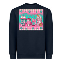 Navy pink christmas coffee Heavyweight Sweatshirt - Jasminsmagicworld