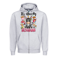 Heather Grey its officially season Zipper Hoodie - MaliasSmallBusiness