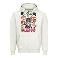 Oatmeal Heather its officially season Zipper Hoodie - MaliasSmallBusiness