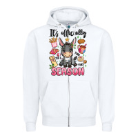 White its officially season Zipper Hoodie - MaliasSmallBusiness