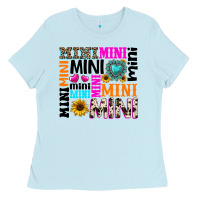 Baby Blue mini gemstone sunflower Ladies Tee - texasbilliewilder