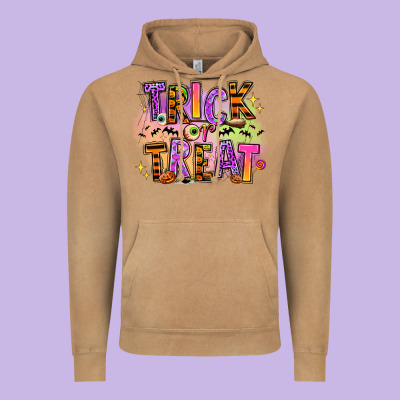 Trick Or Treat Vintage Hoodie Designed By Ranaportraitstore