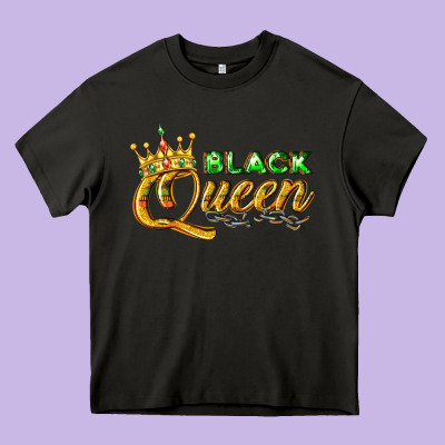 Black Queen Heavy Core Tee Designed By Texasbilliewilder