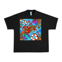 Black summer with leopard seamless pattern Urban Heavy Tee - BundleAndBundleShop