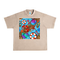 French Oak summer with leopard seamless pattern Urban Heavy Tee - BundleAndBundleShop