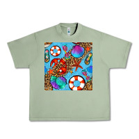 Oil Green summer with leopard seamless pattern Urban Heavy Tee - BundleAndBundleShop