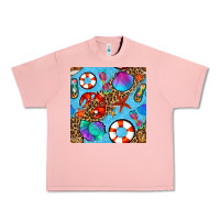 Salmon summer with leopard seamless pattern Urban Heavy Tee - BundleAndBundleShop