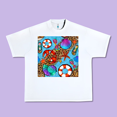 Summer With Leopard Seamless Pattern Urban Heavy Tee Designed By Bundleandbundleshop