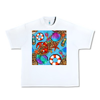 White summer with leopard seamless pattern Urban Heavy Tee - BundleAndBundleShop