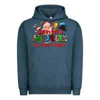 Pigment Midnight Navy santas favorite hockey player Urban Hoodie - CowGirlArtShop
