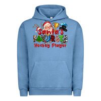 Pigment Pebble Blue santas favorite hockey player Urban Hoodie - CowGirlArtShop