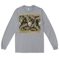 Heather Grey camouflage bull skull Long Sleeve Tee - Jasminsmagicworld