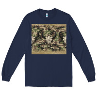 Navy camouflage bull skull Long Sleeve Tee - Jasminsmagicworld