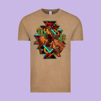 Aztec Rodeo Cowboy Christmas Vintage Tee Designed By Jahusdesignshop