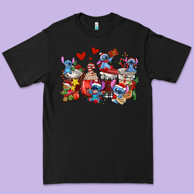 Christmas Stitch Coffee Cups Premium Tee Designed By Adodesignshop