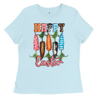 Baby Blue Happy Easter Ladies Tee - RanaPortraitStore