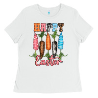 White Happy Easter Ladies Tee - RanaPortraitStore