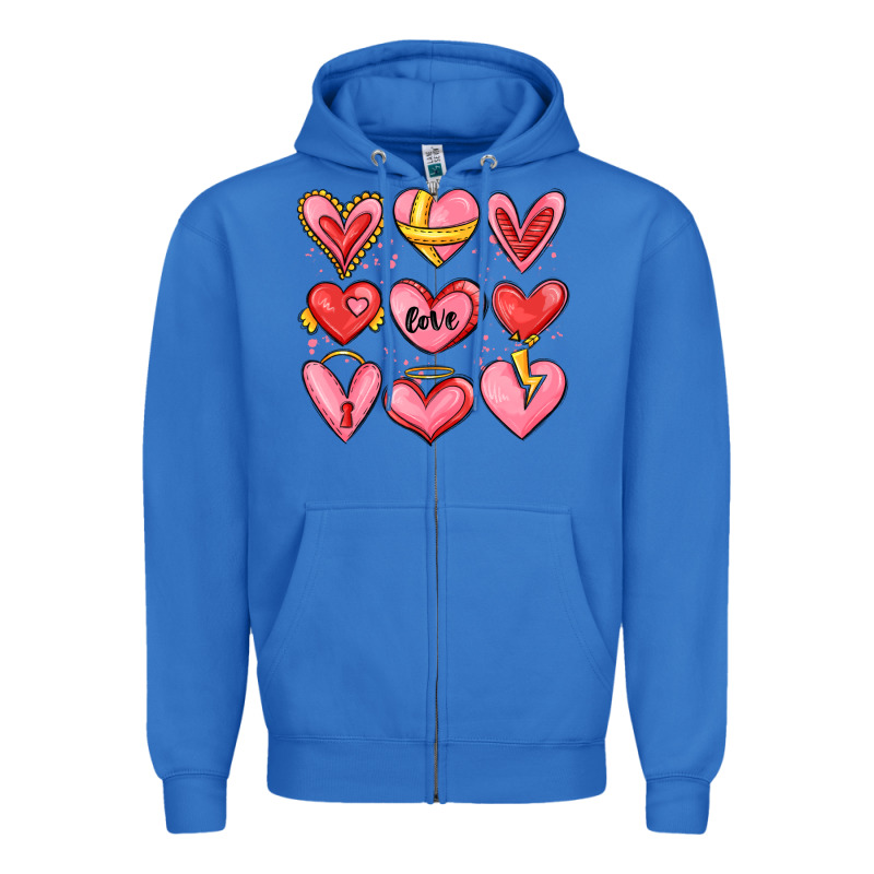 Sketch Hearts Zipper Hoodie by MaliasSmallBusiness | Teevron