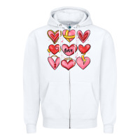 White sketch hearts Zipper Hoodie - MaliasSmallBusiness