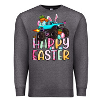 Charcoal Heather monster truck happy easter Premium Sweatshirt - Artiststas