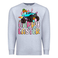 Heather Grey monster truck happy easter Premium Sweatshirt - Artiststas