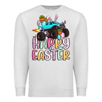 Oatmeal Heather monster truck happy easter Premium Sweatshirt - Artiststas