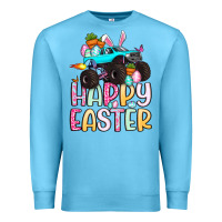 Ocean Blue monster truck happy easter Premium Sweatshirt - Artiststas