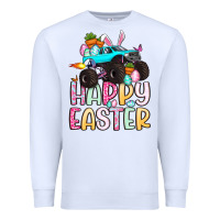 White monster truck happy easter Premium Sweatshirt - Artiststas