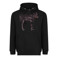 Black Black Angus Calf Illustrations Heavyweight Hoodie - LillyAllenDesigns