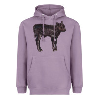 Lavender Black Angus Calf Illustrations Heavyweight Hoodie - LillyAllenDesigns