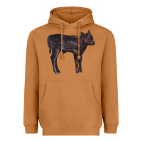 Meerkat Black Angus Calf Illustrations Heavyweight Hoodie - LillyAllenDesigns