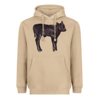 Mushroom Black Angus Calf Illustrations Heavyweight Hoodie - LillyAllenDesigns