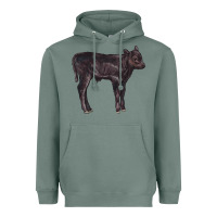 Black Angus Calf Illustrations Heavyweight Hoodie | Teevron