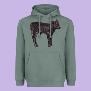 Black Angus Calf Illustrations Heavyweight Hoodie Designed By Lillyallendesigns