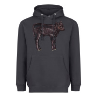 Smoke Black Angus Calf Illustrations Heavyweight Hoodie - LillyAllenDesigns