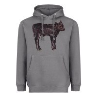 Storm Black Angus Calf Illustrations Heavyweight Hoodie - LillyAllenDesigns