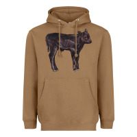 Toasted Coconut Black Angus Calf Illustrations Heavyweight Hoodie - LillyAllenDesigns