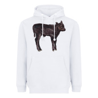 White Black Angus Calf Illustrations Heavyweight Hoodie - LillyAllenDesigns