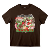 Chocolate Brown farm fresh strawberries Heavy Core Tee - Zillion Design Studio