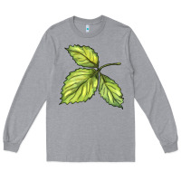 Heather Grey green leaf Long Sleeve Tee - BarkalooDesign