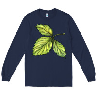 Navy green leaf Long Sleeve Tee - BarkalooDesign