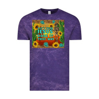Cloud Purple don't think jesus done it that way western skeleton cactus Vintage Tee - Artiststas