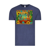 Vintage Denim don't think jesus done it that way western skeleton cactus Vintage Tee - Artiststas