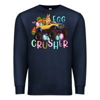 Navy egg crusher monster truck easter Premium Sweatshirt - Artiststas